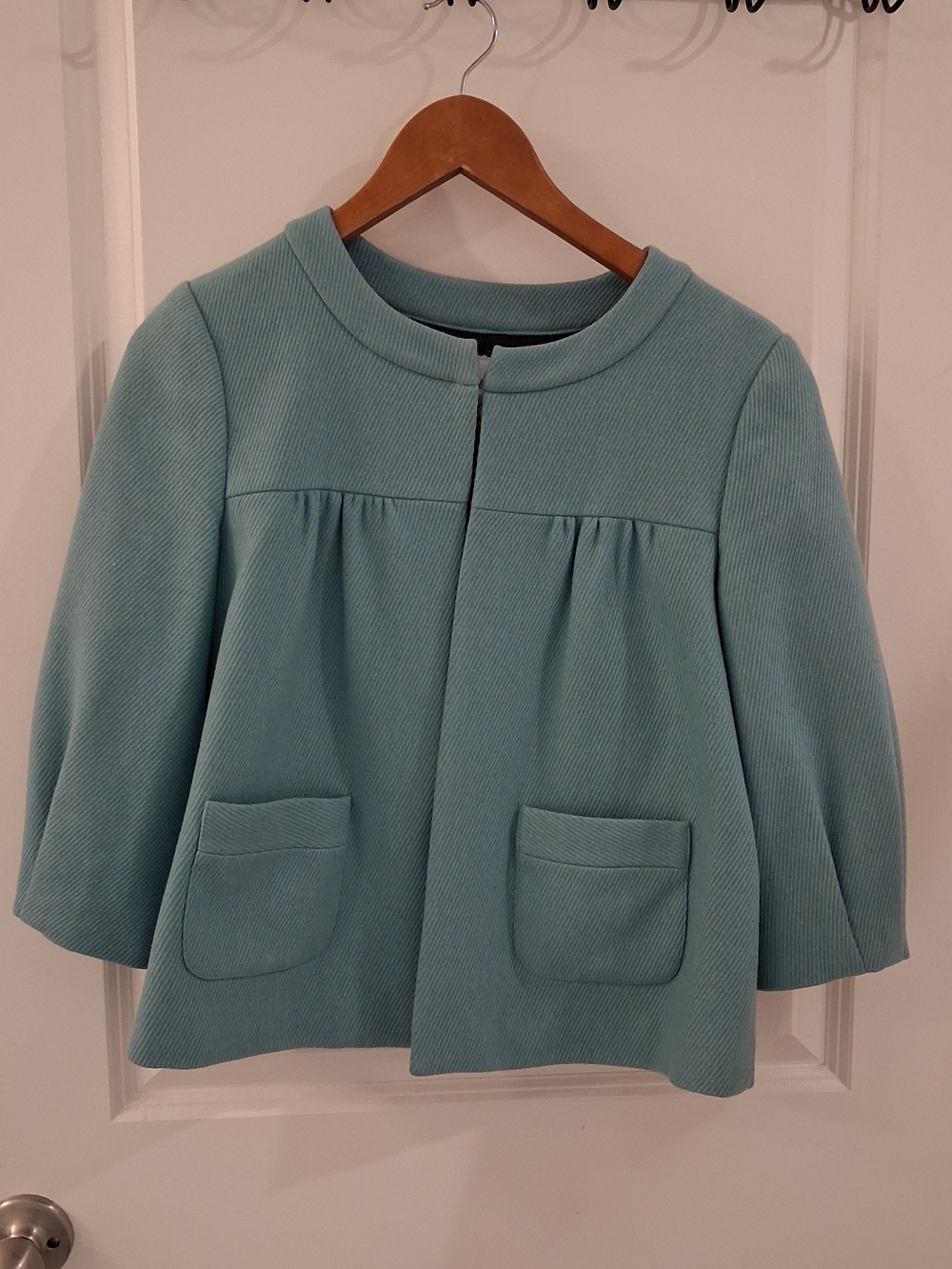 Anthroplogie Tabitha wool Peplum Blazer In Sea Foam